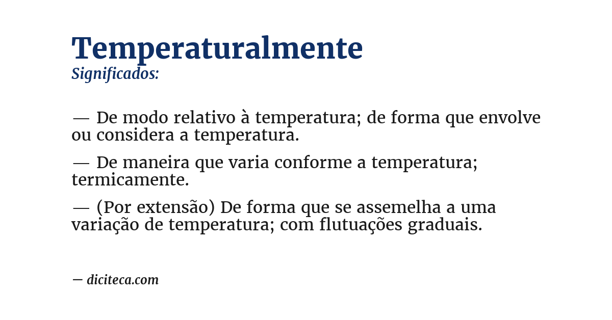 Significado de temperaturalmente