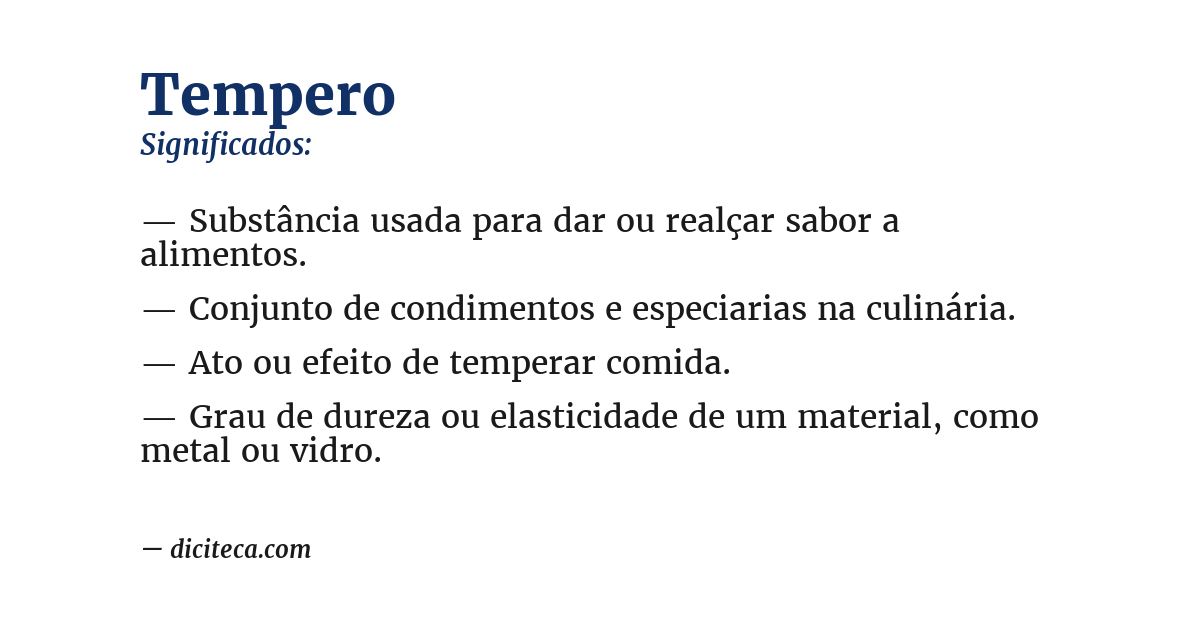 Significado de tempero