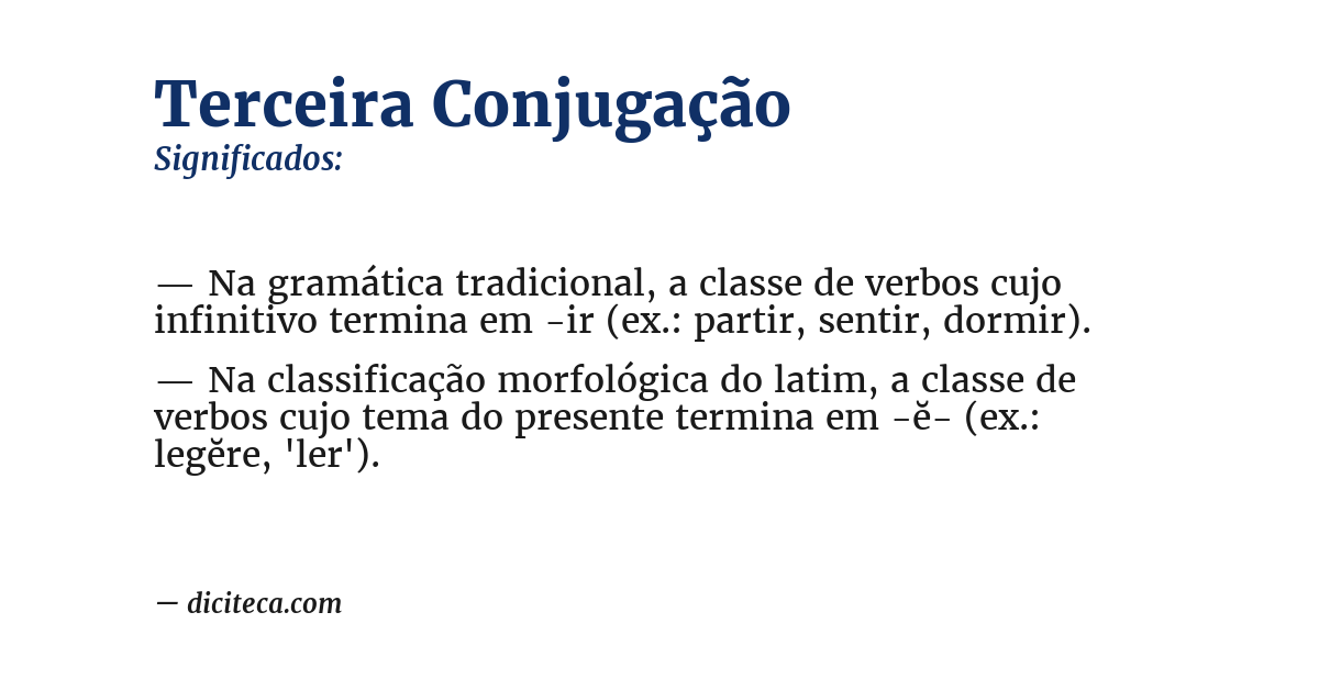 Significado de terceira conjugação
