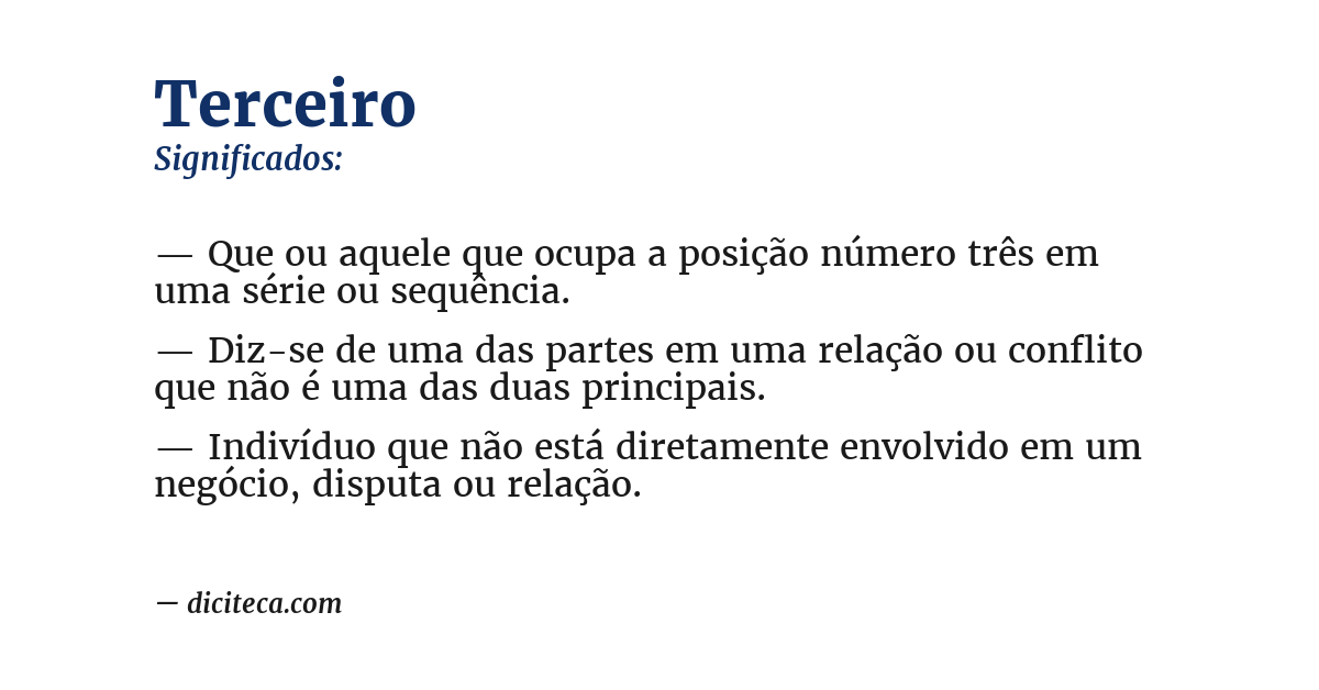 Significado de terceiro