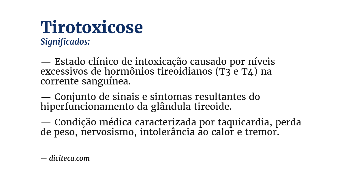 Significado de tirotoxicose