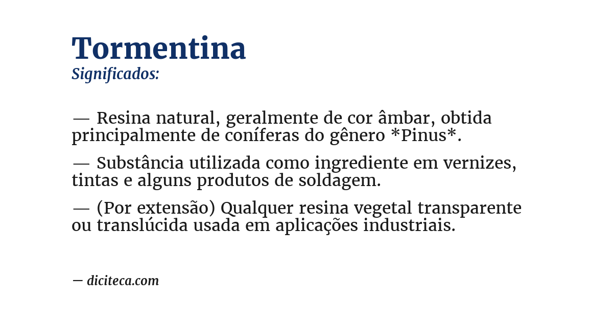 Significado de tormentina