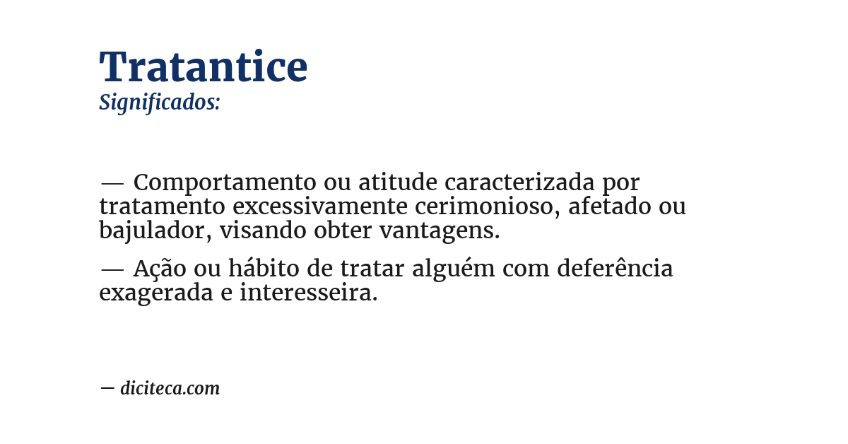 Significado de tratantice