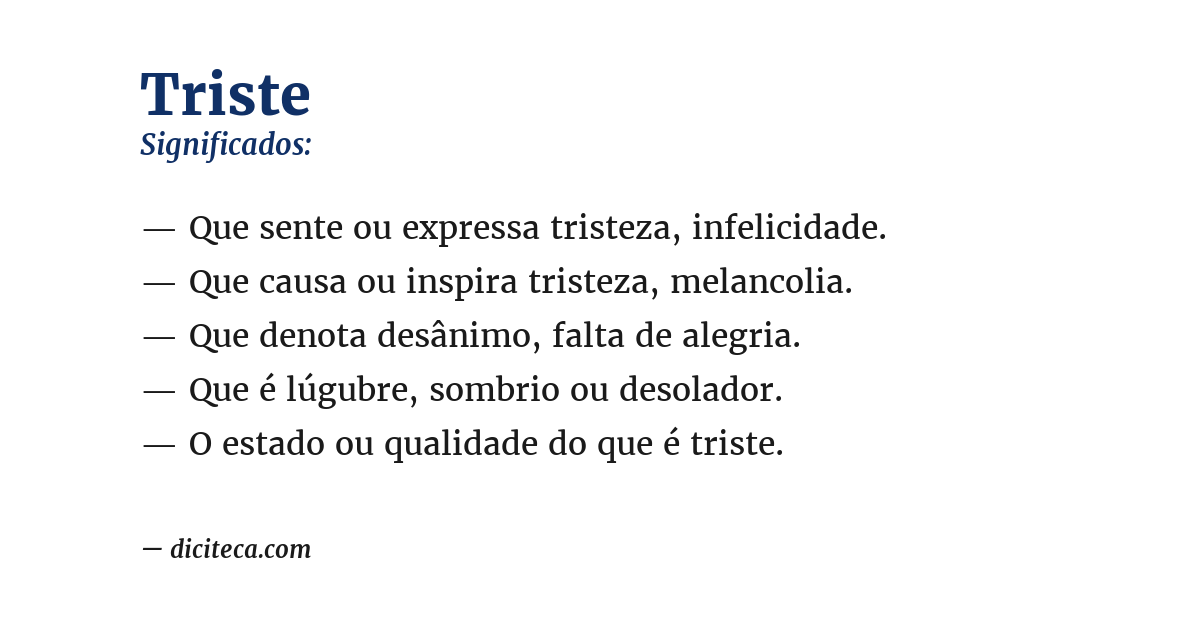 Significado de triste
