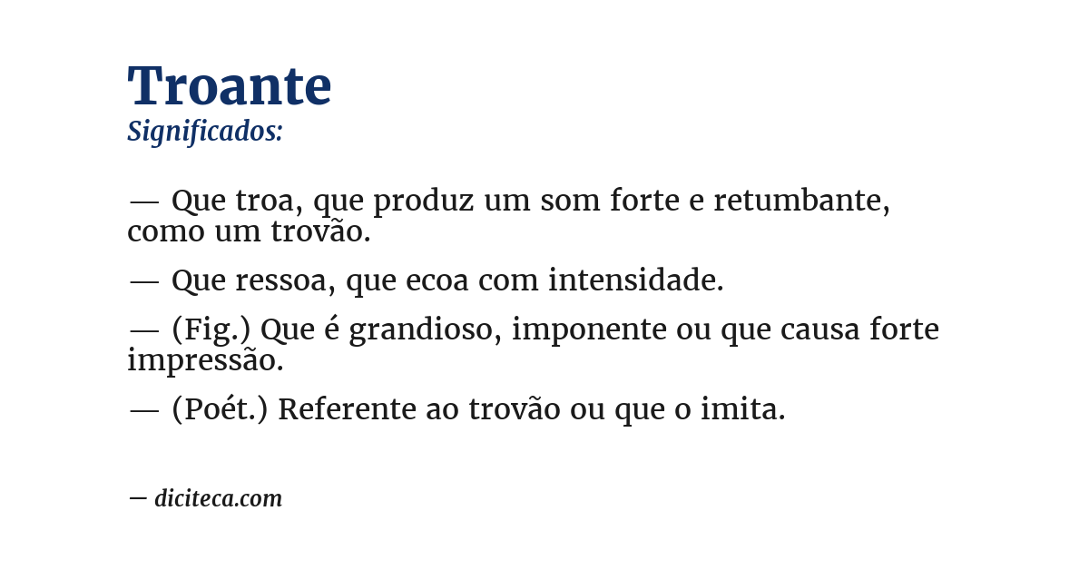 Significado de troante