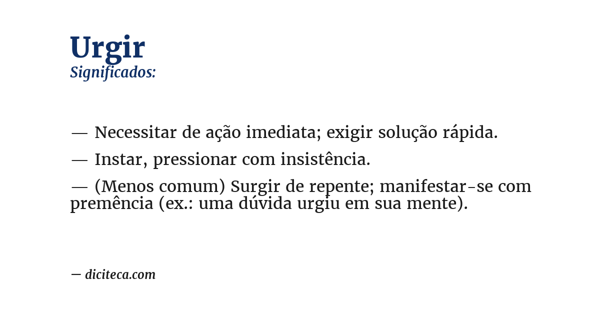 Significado de urgir