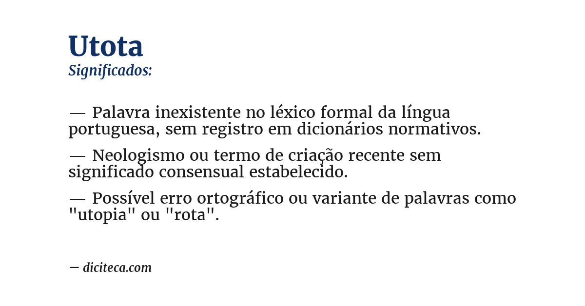 Significado de utota