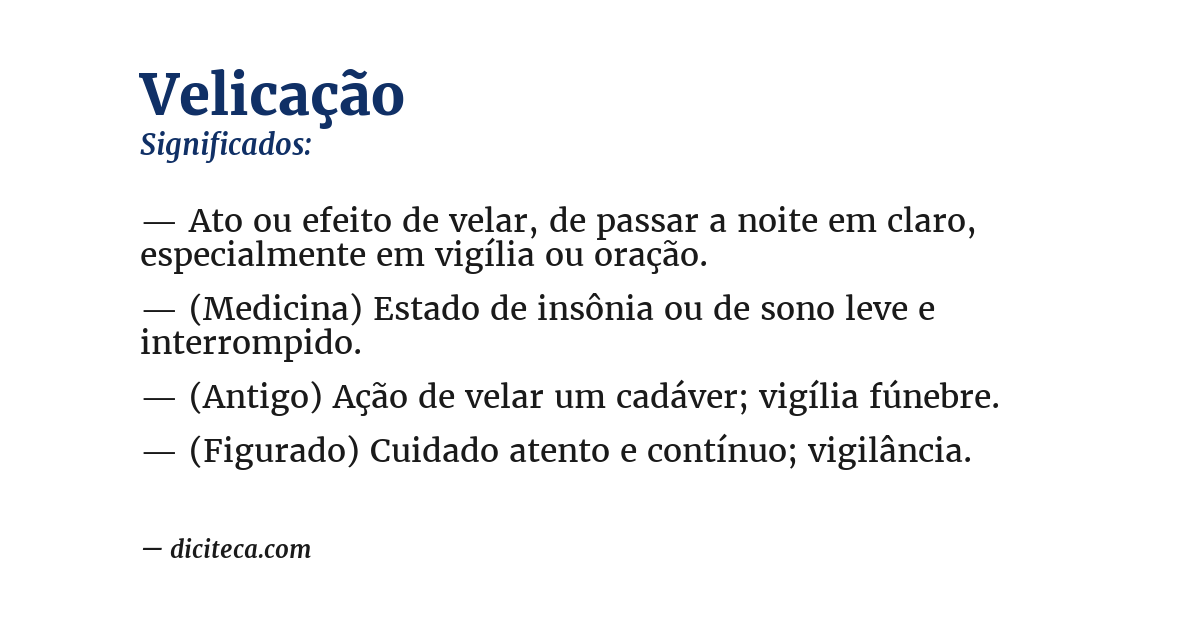 Significado de velicação