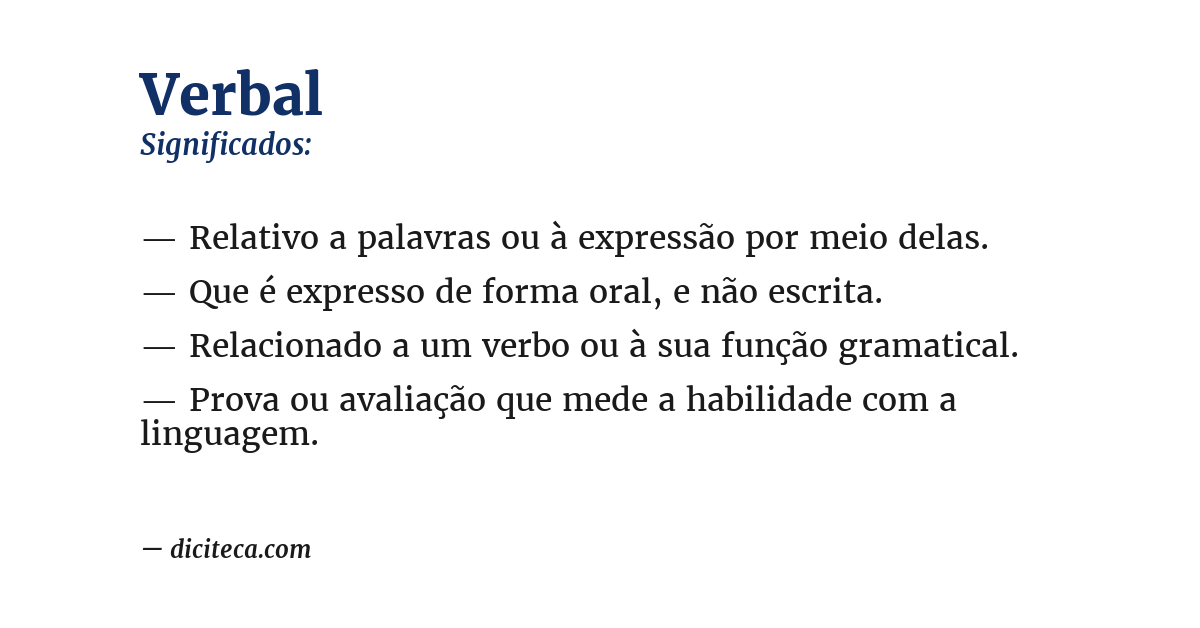 Significado de verbal