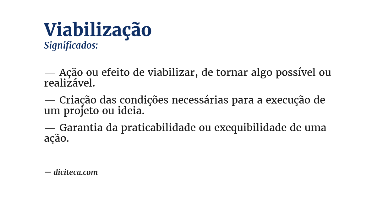 Significado de viabilização