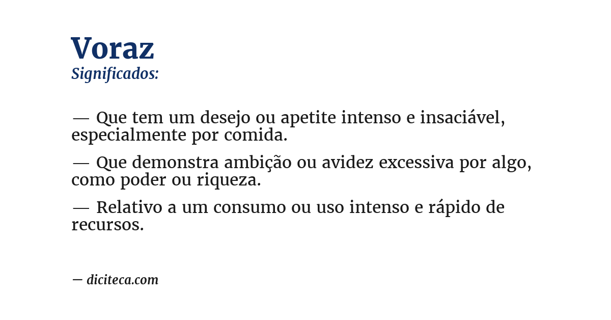 Significado de voraz