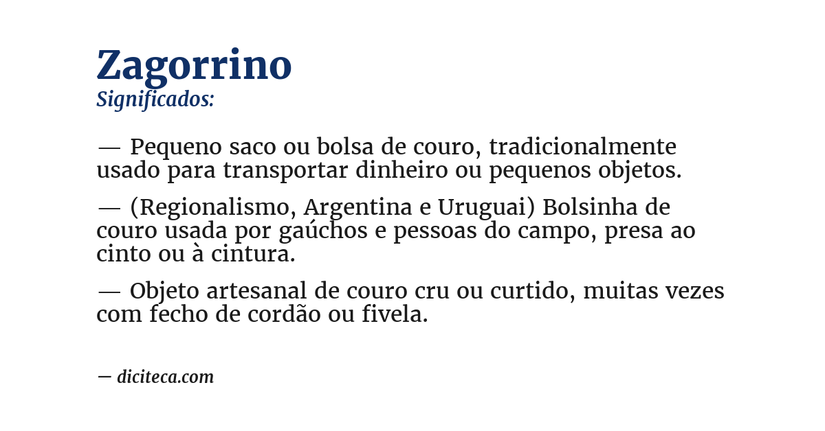 Significado de zagorrino