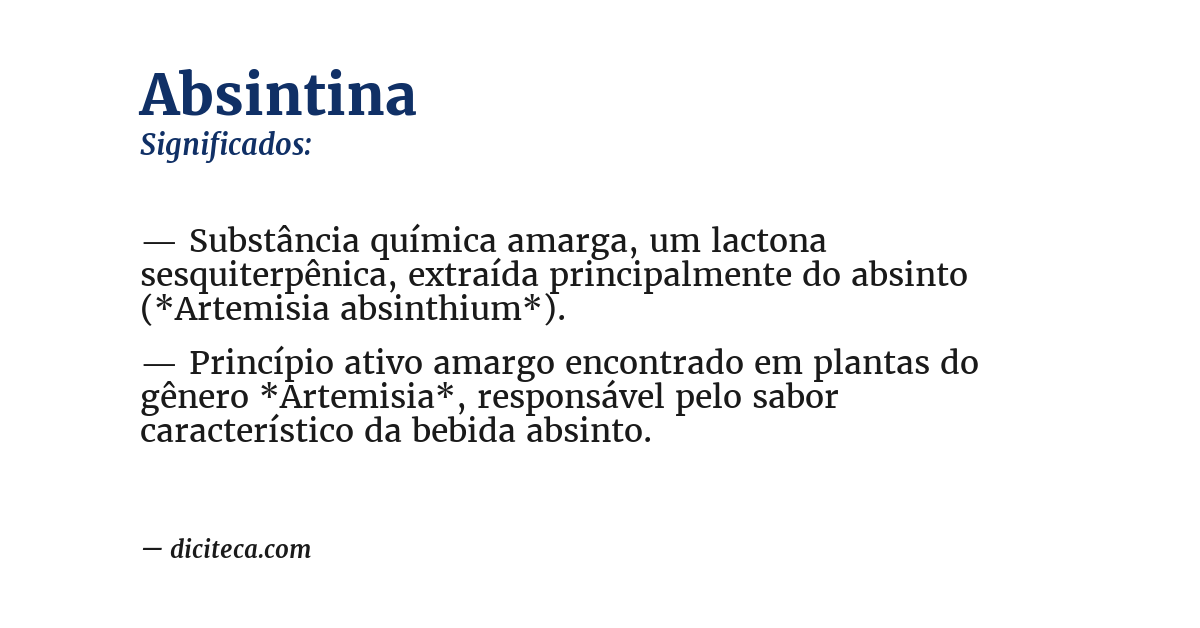 Significado de absintina