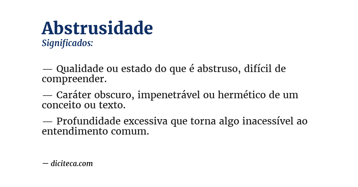 Significado de abstrusidade