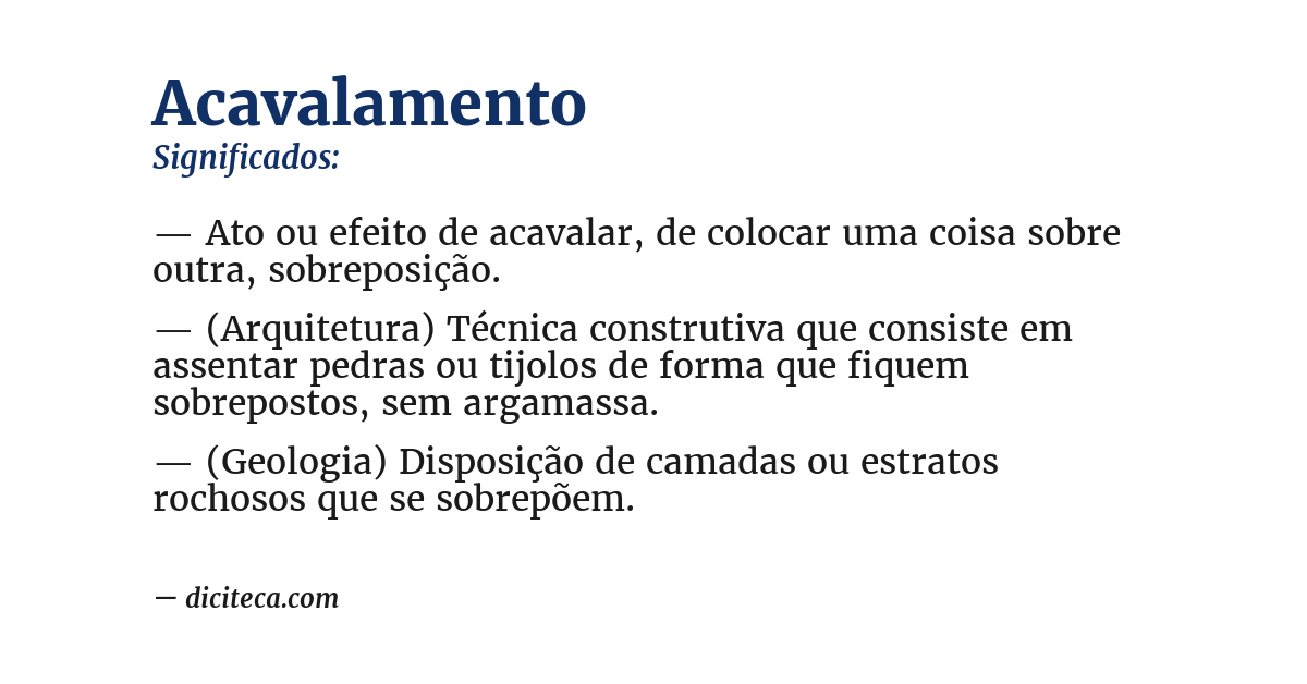 Significado de acavalamento