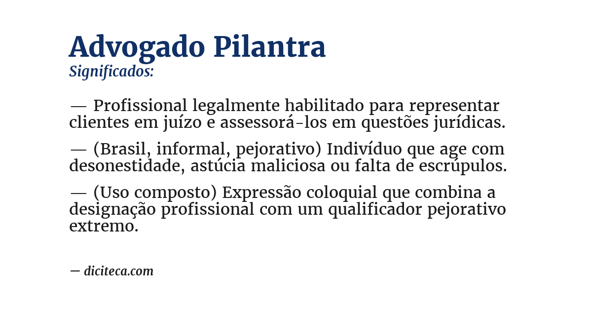 Significado de advogado pilantra