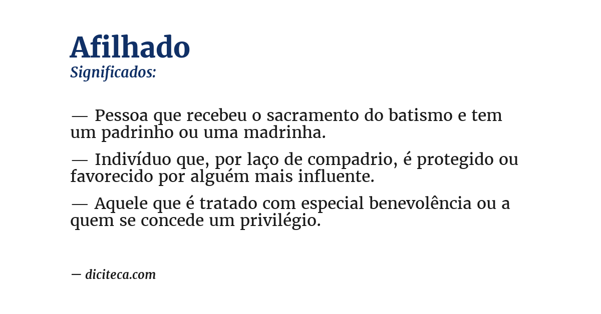 Significado de afilhado