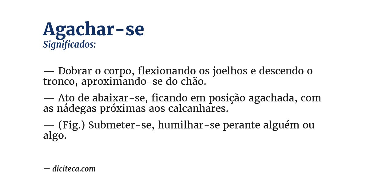 Significado de agachar-se