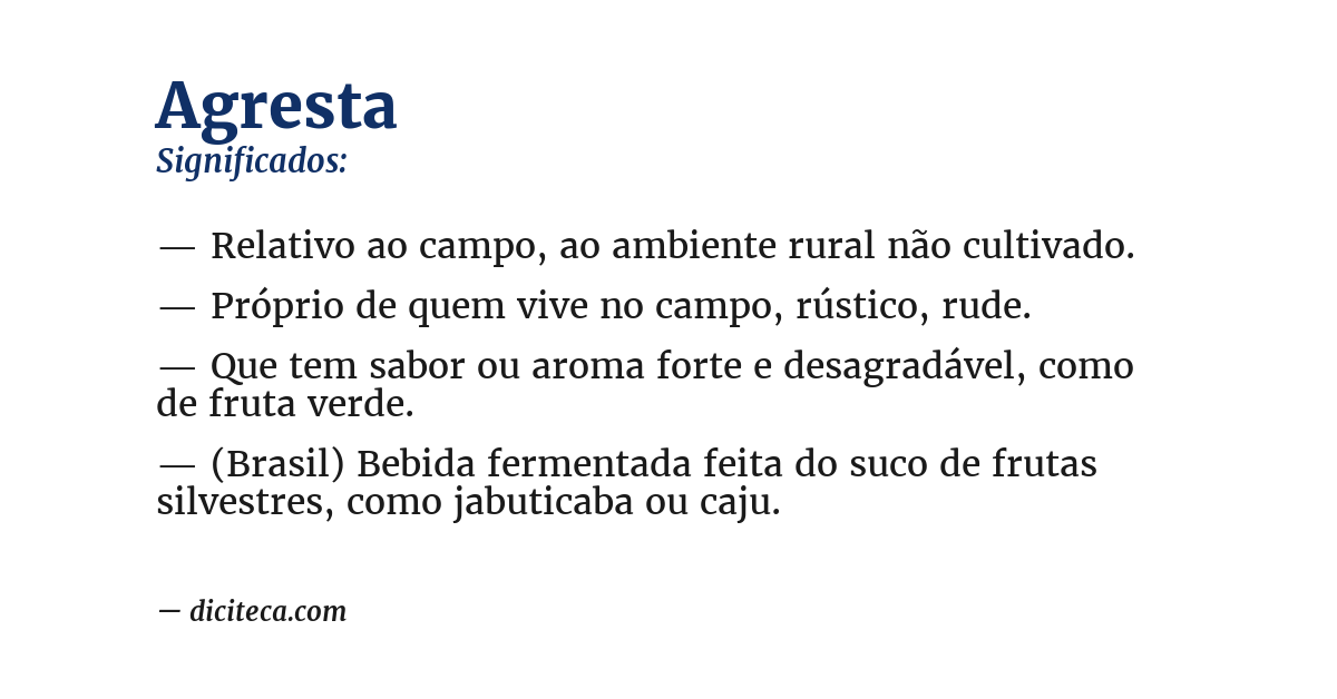 Significado de agresta
