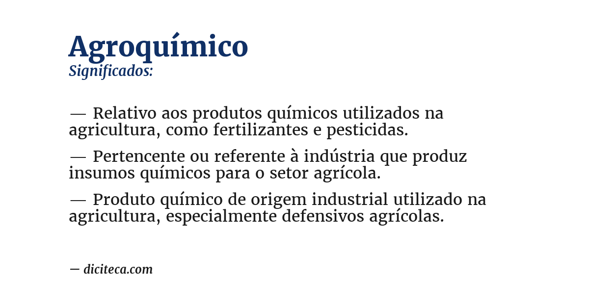 Significado de agroquímico