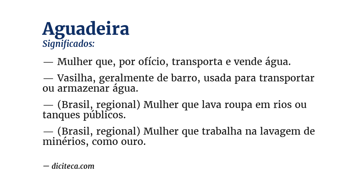 Significado de aguadeira