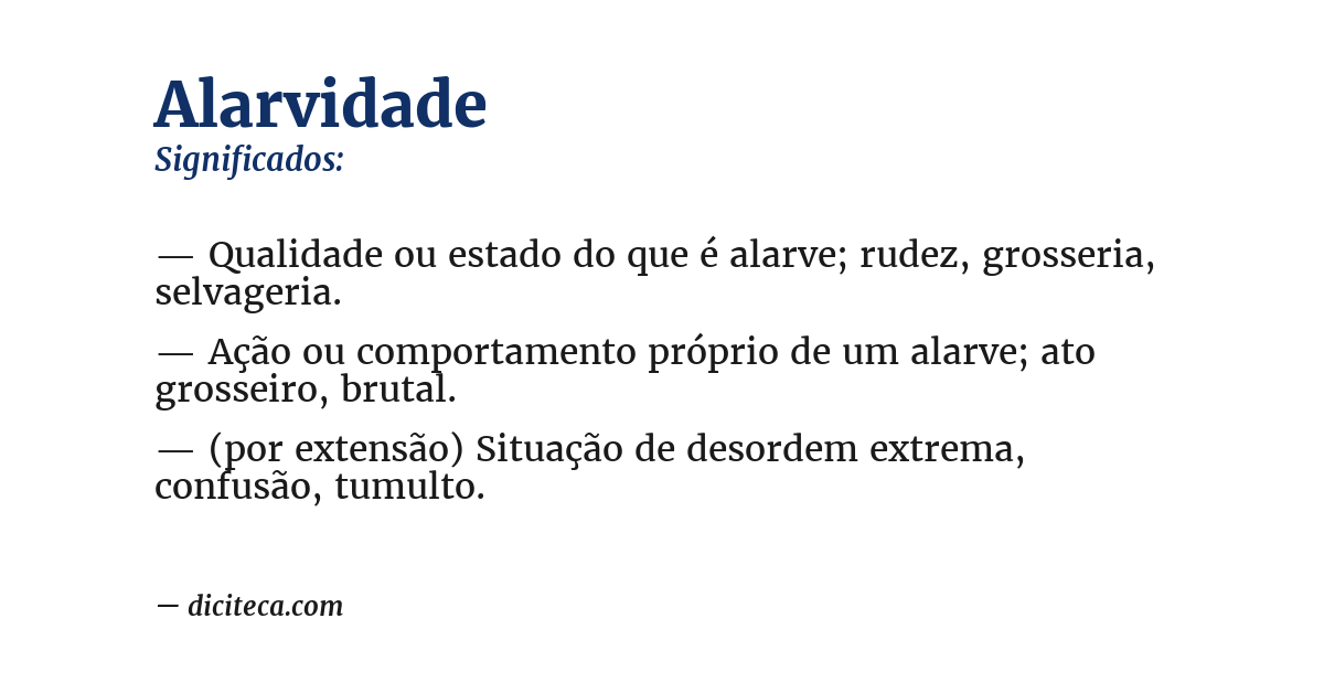 Significado de alarvidade