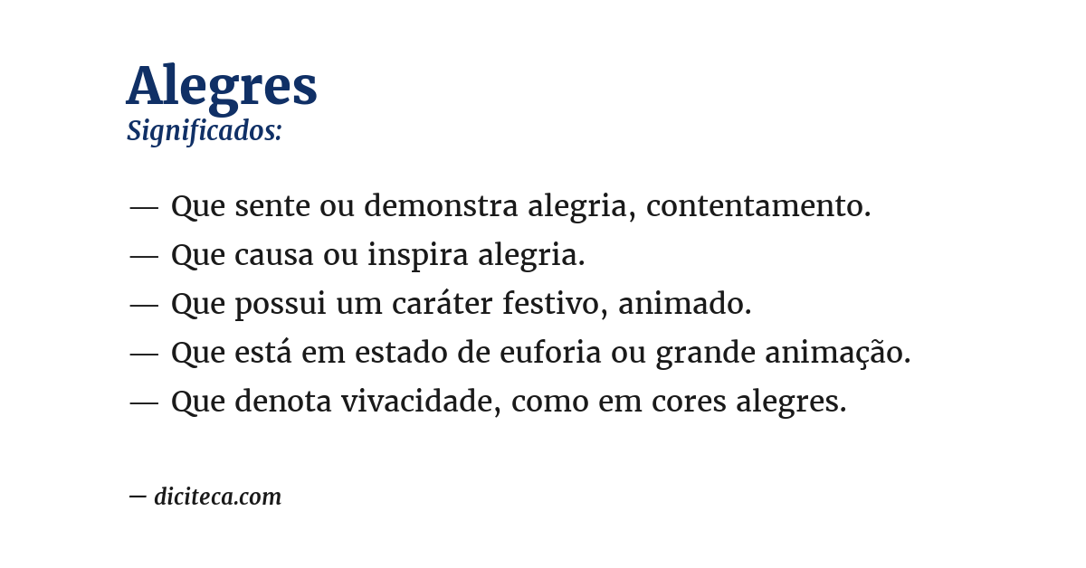 Significado de alegres