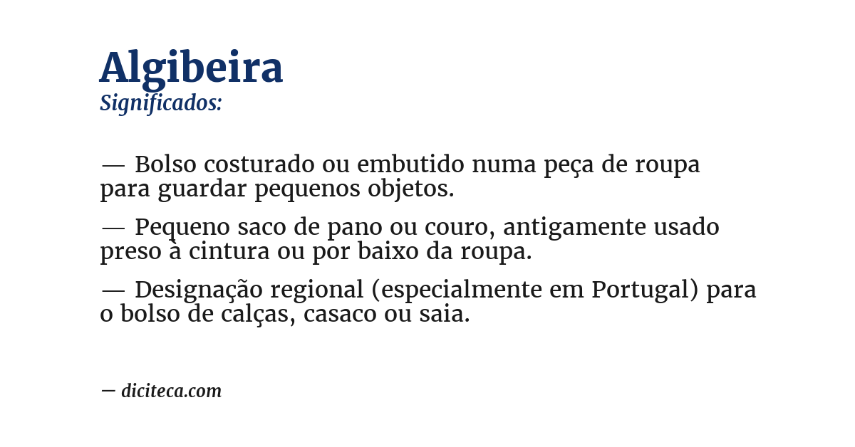 Significado de algibeira