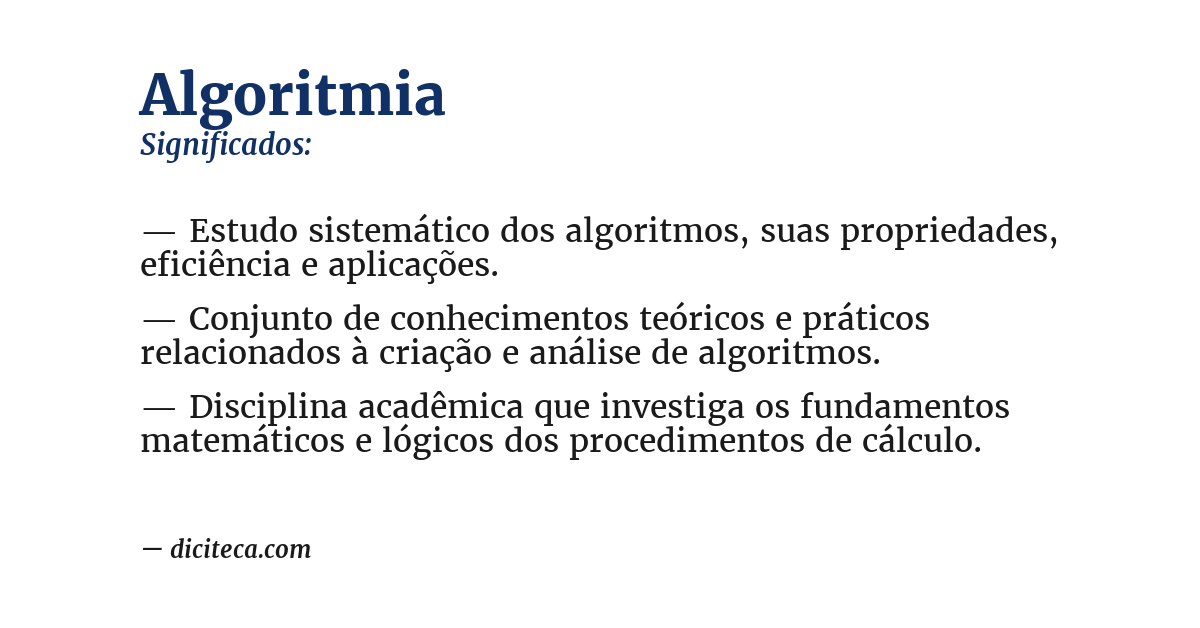 Significado de algoritmia