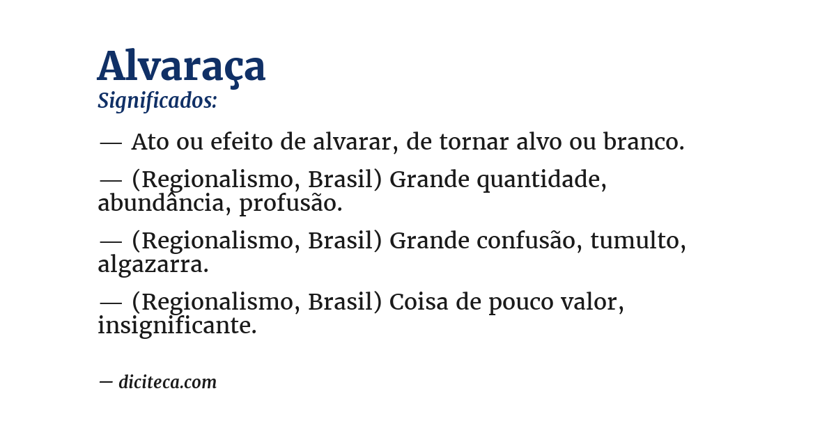 Significado de alvaraça