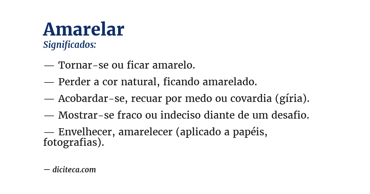 Significado de amarelar