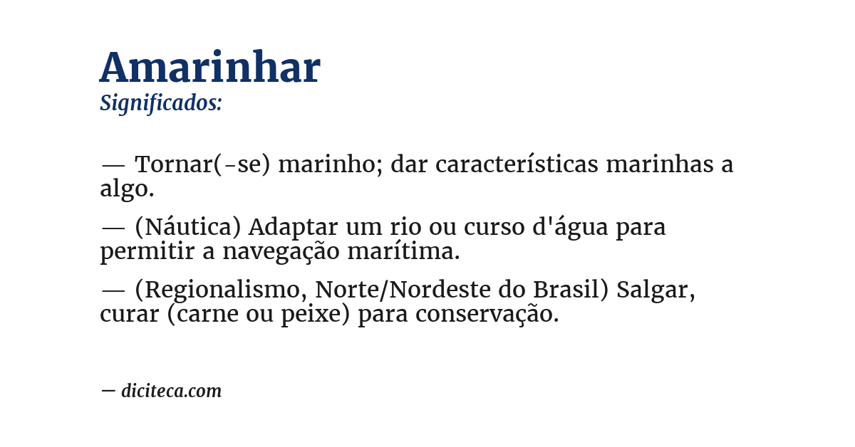 Significado de amarinhar