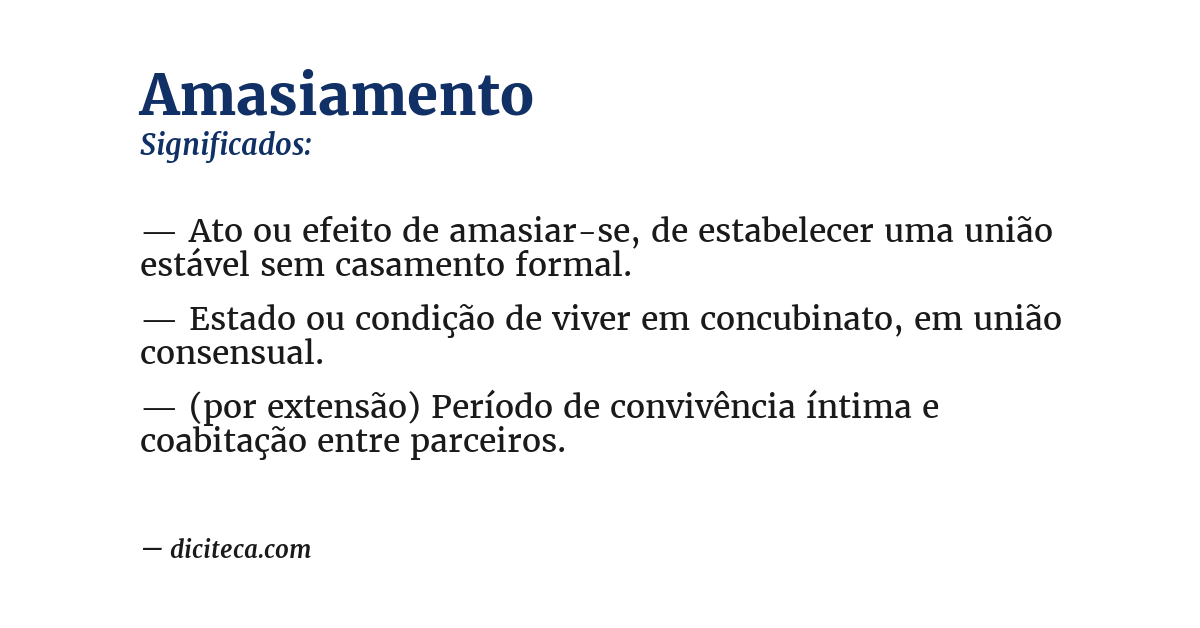 Significado de amasiamento