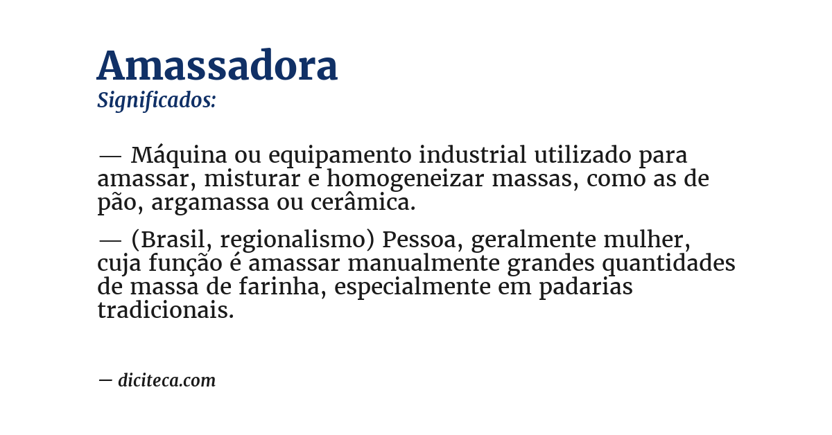 Significado de amassadora