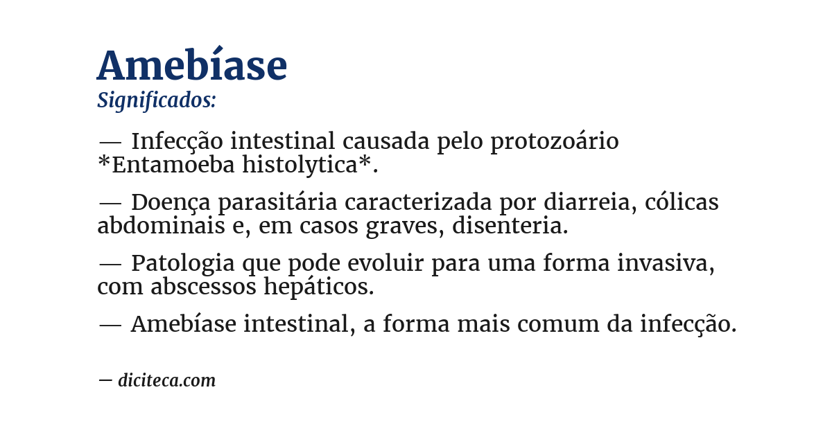 Significado de amebíase