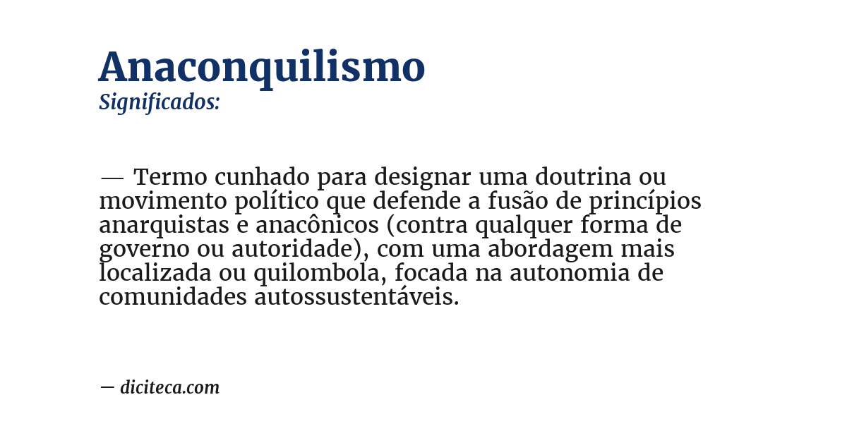 Significado de anaconquilismo