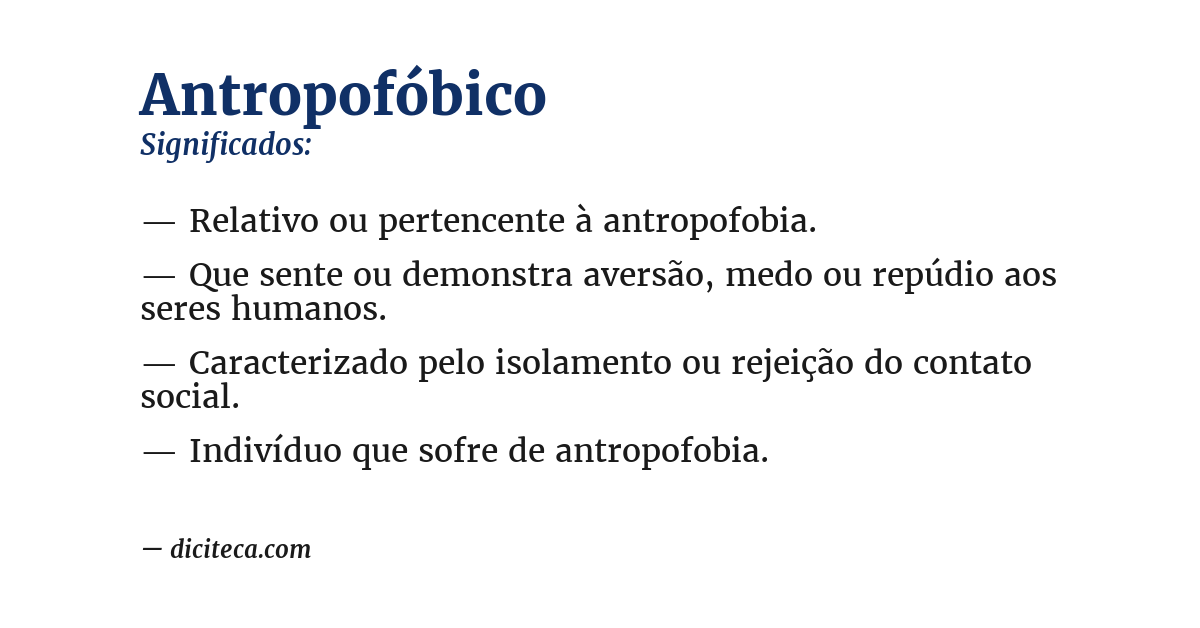 Significado de antropofóbico
