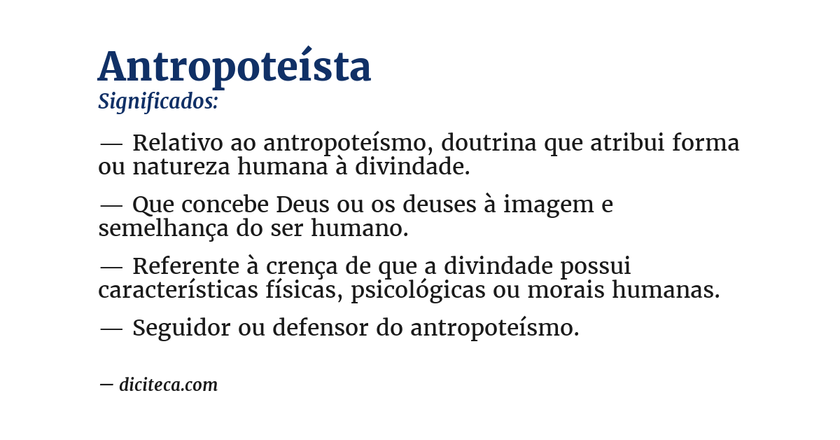 Significado de antropoteísta