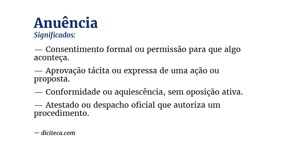 Significado de anuência