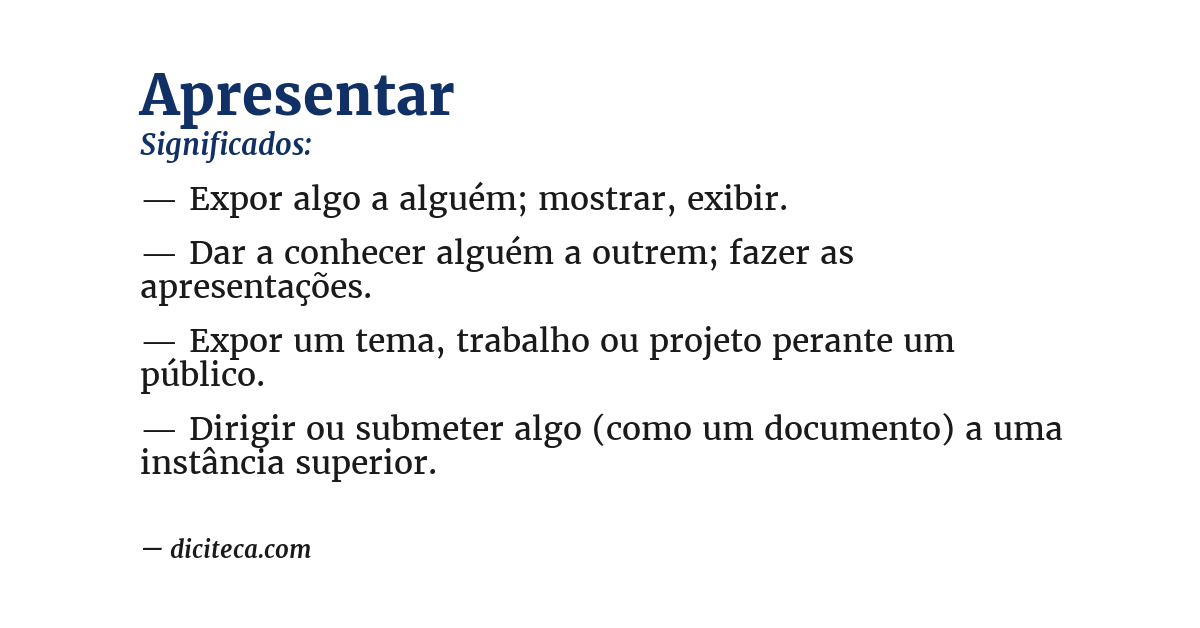 Significado de apresentar