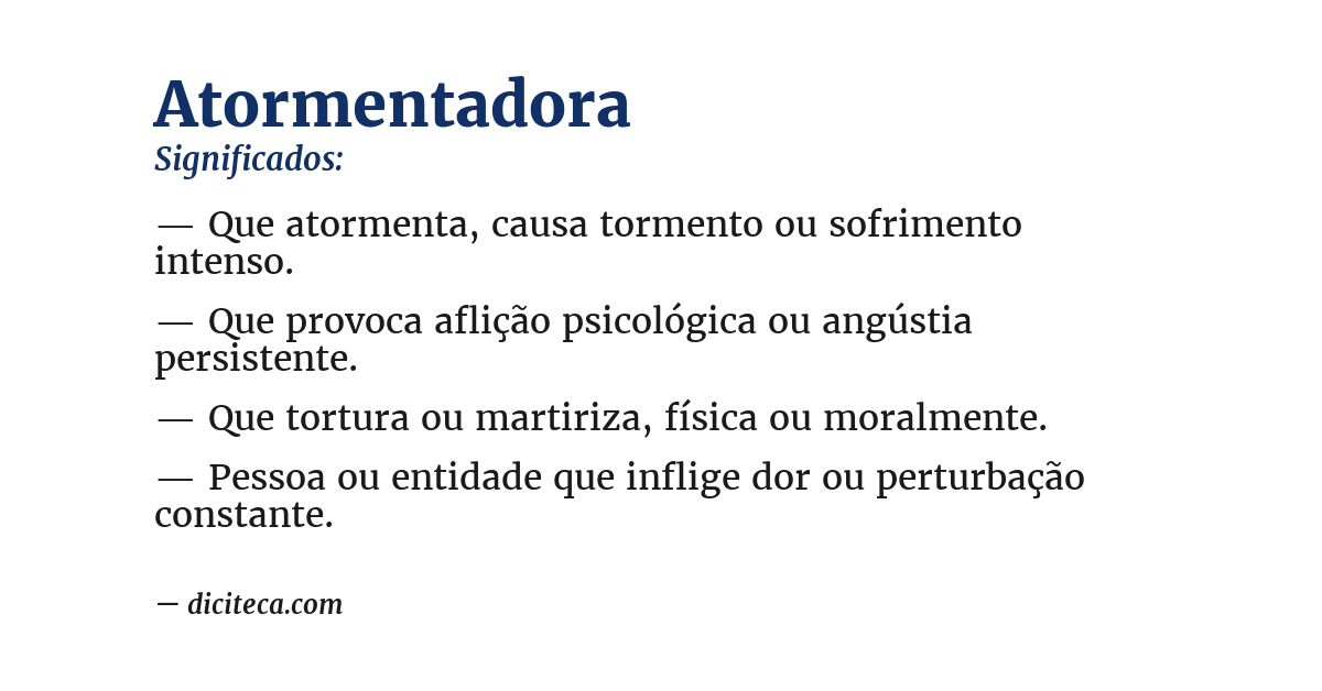 Significado de atormentadora