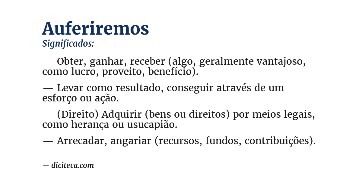 Significado de auferiremos