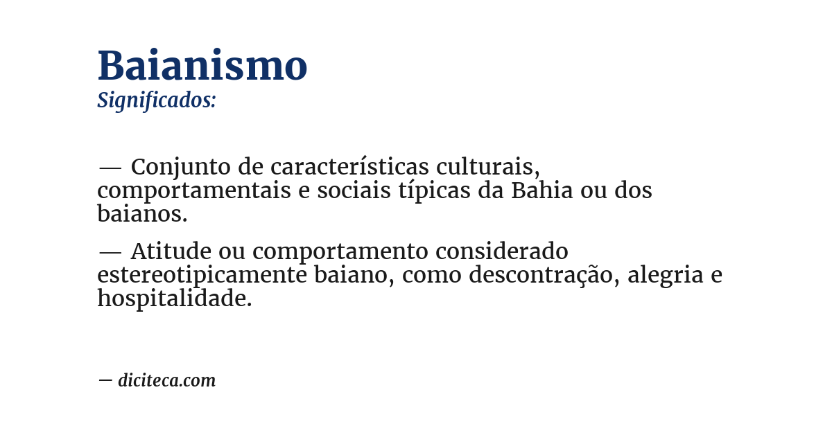 Significado de baianismo
