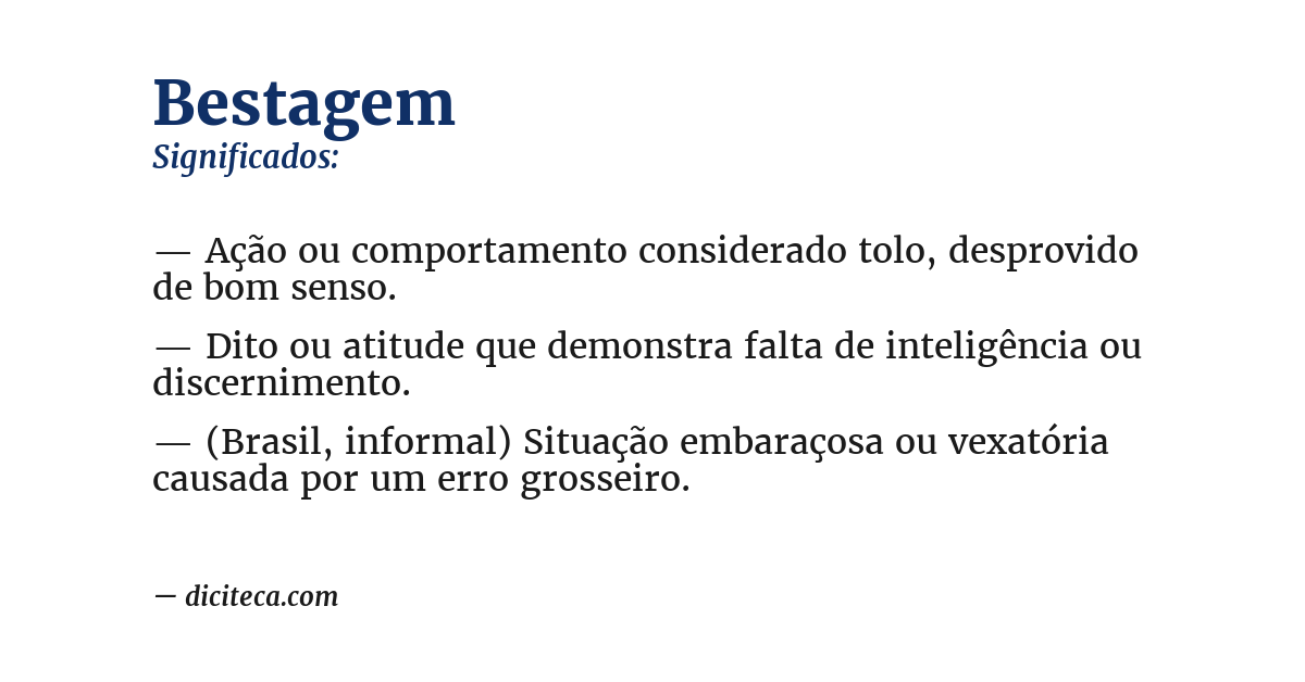 Significado de bestagem