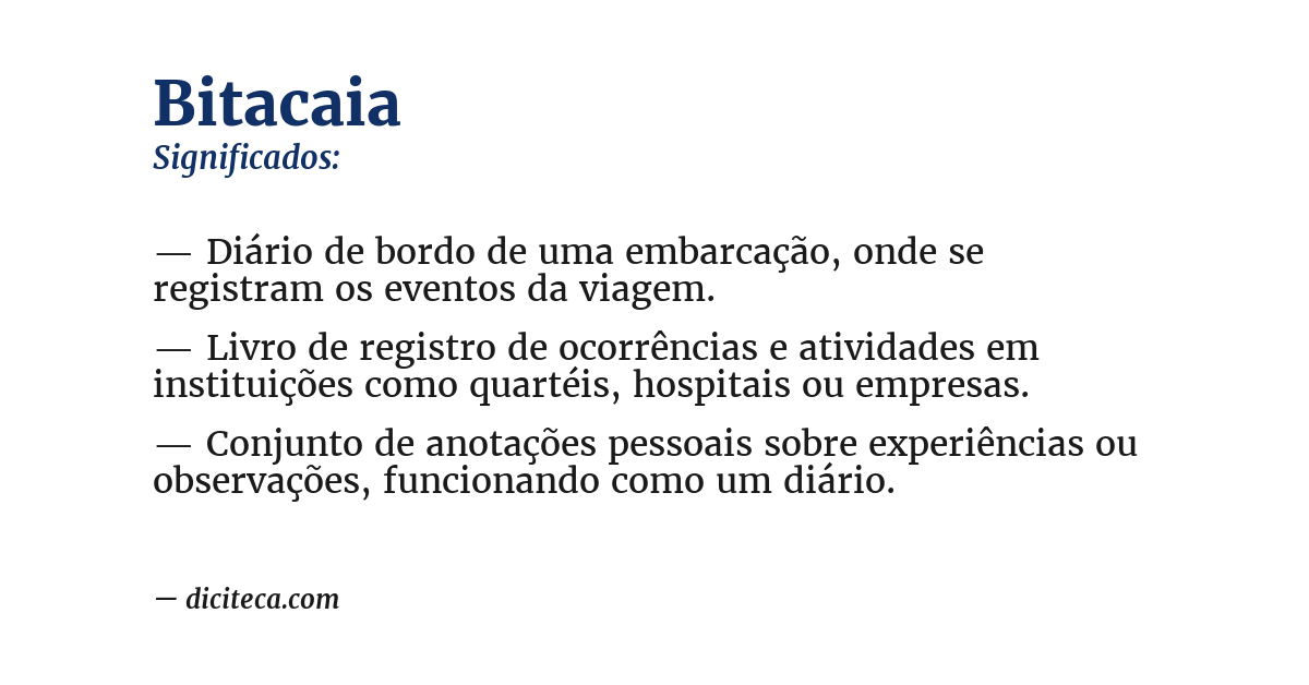 Significado de bitacaia