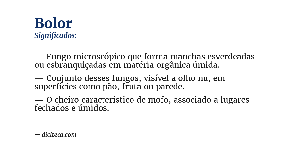 Significado de bolor