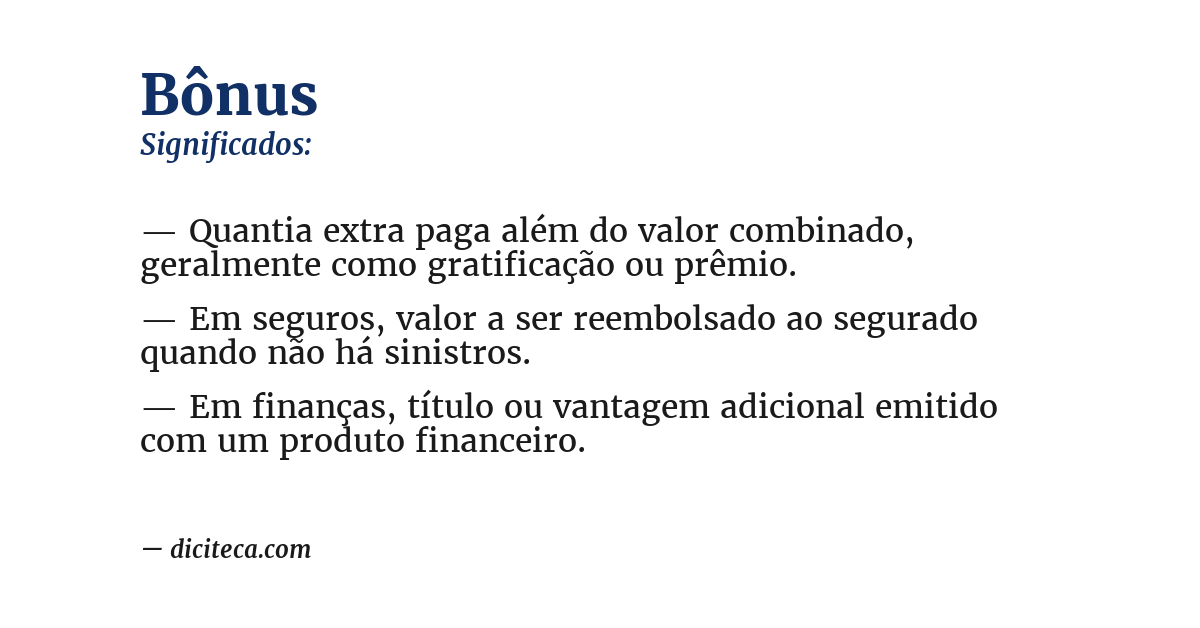 Significado de bônus
