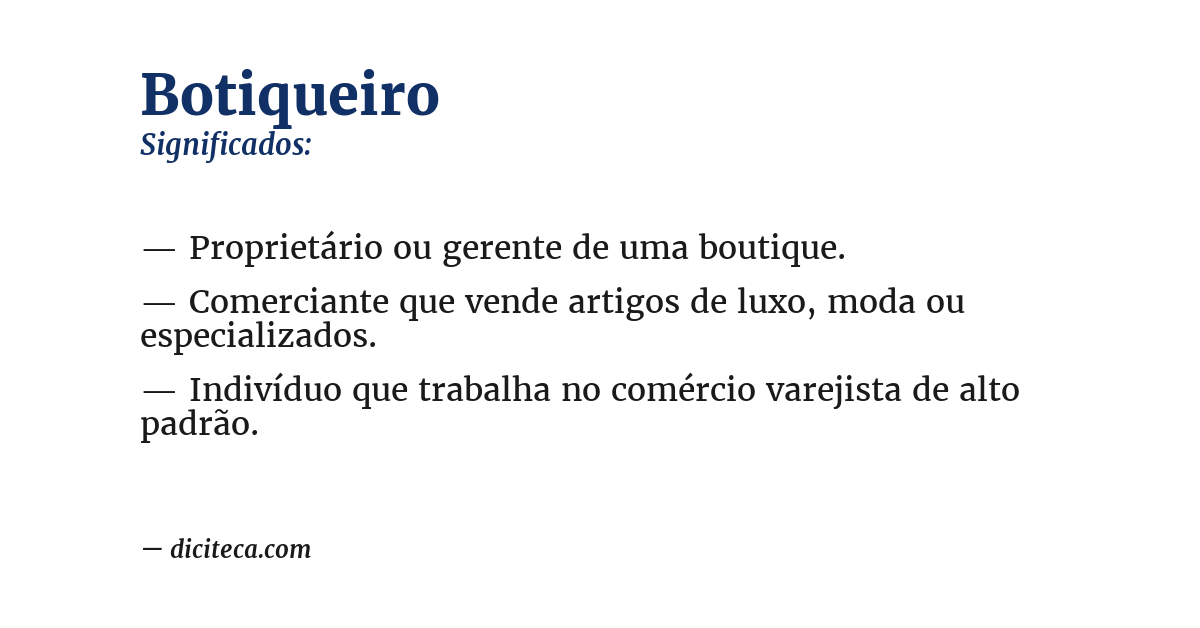 Significado de botiqueiro