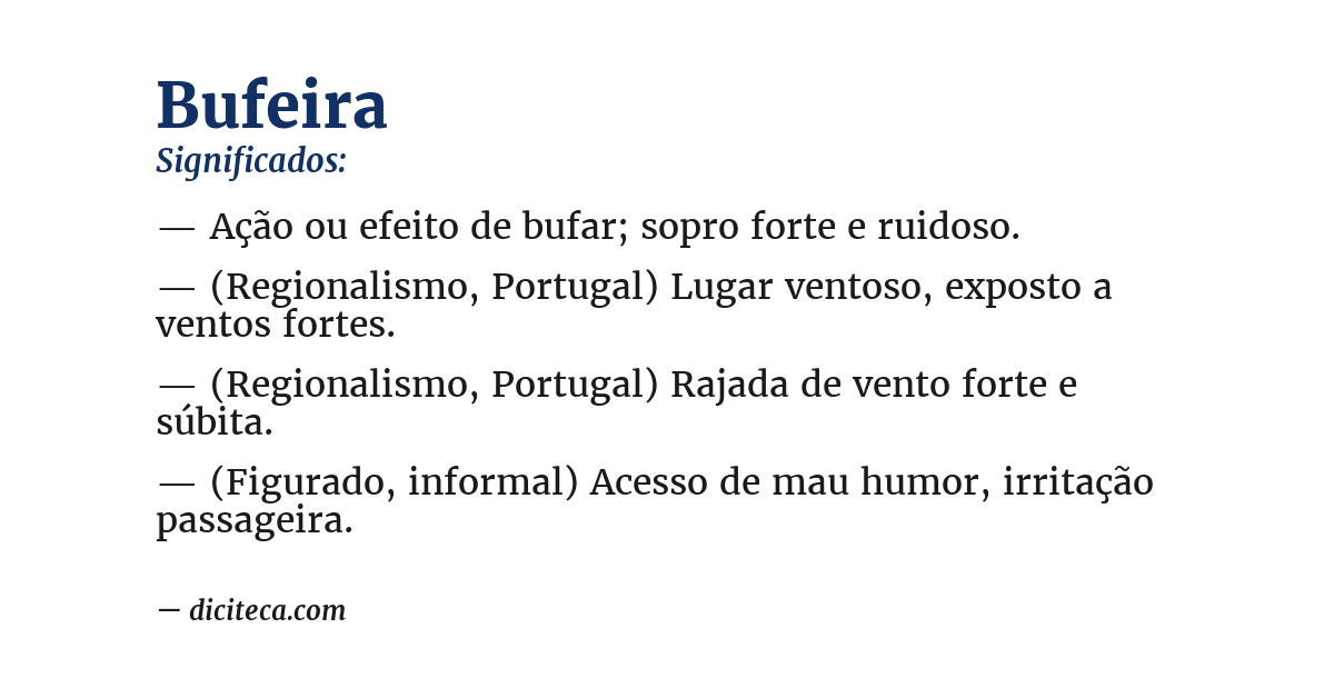 Significado de bufeira