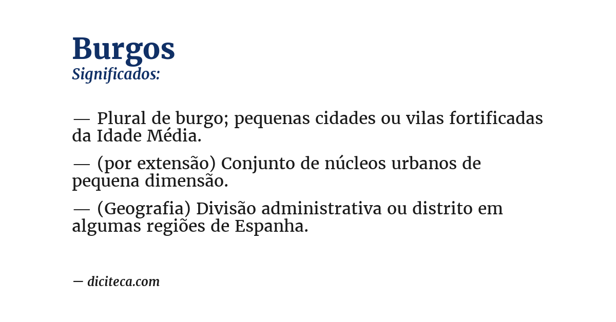 Significado de burgos